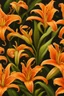 Placeholder: Orange Tiger Lily Flower Oil Painting inClock
