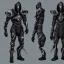 Placeholder: cyber ninja, black metal armor, futuristic suit, imperious, 8k resolution concept art