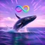 Placeholder: infinity symbol ∞ with vibrant powerful whale jumping out of the sea, striking, neon, chiaroscuro, dramatic, captivating, powerful, fantasy, beautiful, octane render, 16k post-production, artstation: award-winning: atmospheric: commanding: fantastical: clarity: ultra quality: striking: brilliance: stunning colors: amazing depth; lens: f/11, 35mm