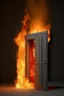 Placeholder: A lot of fire in a door shape 3d nachral