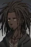 Placeholder: can you make a black skin male anime character with dreads