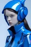 Placeholder: avatar donna con pelle blu haute couture hi tech