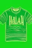 Placeholder: Style: Flat illustration Text: "الاثنين" T-shirt design graphic, vector, contour, green background)