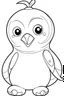 Placeholder: HAPPY NEW YEAR coloring page for kids, A cute penguin parade, thick outline, low details, no shading, no color