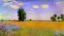 Placeholder: Sunny day, prairie, tree, flowers, claude monet painting