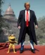 Placeholder: Donald trump wrestling fighter, naked torso, color breeches, suspenders, retro style, 80s, hot ambient, photo studio, red, gold, vibrant color, gradient, highly detailed, art stations, concept art, smooth, unreal engine 5, god rays, ray tracing, RTX, lumen lighting, ultra detail, volumetric lighting, 3d, finely drawn, high definition, high resolution.