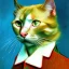 Placeholder: Portrait of a cat by Van Gogh