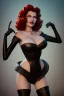 Placeholder: Rita Hayworth as evil queen in black leather, busty, cleavage, curvy, angry, stern look. character design by cory loftis, fenghua zhong, ryohei hase, ismail inceoglu and ruan jia. unreal engine 5, artistic lighting, highly detailed, photorealistic, fantasy