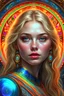 Placeholder: ultra realistic photo portrait of Scarlett Leithold cosmic energy, colorful, painting burst, beautiful symmetrical face, nonchalant kind look, realistic round eyes, tone mapped, intricate, elegant, highly detailed, digital painting, artstation, concept art, smooth, sharp focus, illustration, dreamy magical atmosphere, art by artgerm and greg rutkowski and alphonse mucha --q 2