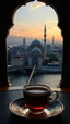 Placeholder: A symbolic image showing Turkey's culture as a bridge between Europe, Asia, and the Orient. Combine old and new: traditional domes, oriental ornaments, and tea with modern skylines and distant landscapes. Warm light, rich colors, harmony between tradition and modernity, no people, no text.