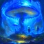 Placeholder: mushroom, fantastic, Cordyceps, giant, van gogh, translucent, concept art, alien, blue