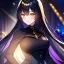 Placeholder: Clear focus, 8k, high quality, detailed, beautiful lighting, vibrant colors, black long hair, vibrant golden eyes, girl, black stockings