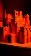Placeholder: A dark orange colored plasmatic fortress with batteries painted by Stuart Davis