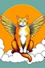 Placeholder: orange cat with stripes in heaven with wings and a halo modern