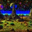 Placeholder: Creepy landscape, stars, planets, trees, rocks, nothingness and distressing anguish, peaceful, very detailed, Max Ernst style, Gustav Klimt style, 8k, 3d, intricate, ornate, odd