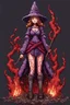 Placeholder: Girl wizard, fullbody, behind blood guts rising from the ground, 8bits, pixel art,