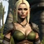 Placeholder: A bosmer female barbarian from Morrowind with short blond hair