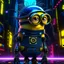 Placeholder: "Generate an edgy and inventive artwork reimagining the 'Minions' from 'Despicable Me' as tech-savvy hackers. Infuse them with a cyberpunk aesthetic, outfitting them with futuristic attire, augmented reality glasses, and high-tech gadgets. Place them in a neon-lit, bustling metropolis filled with digital interfaces and holographic displays. Convey a sense of unity and purpose as they work together in this cybernetic world, showcasing their newfound proficiency in hacking and digital mischief."