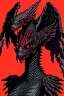 Placeholder: Reptilian angel, black scales and skin, shiny red eyes, scary, barf art, highly detailed pixel art, scifi, retro