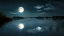 Placeholder: evening atmosphere calm and solitude, lake + moon, horizon + wind