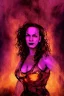 Placeholder: A portrait post-apocalypse of Lana Wachowski,transgender ,sin city, beauty,death,paranormal,eatheral,realistic,sharp,urple,red,fire,adorable,armaggedon,deep colours ,fire,purple,red,gold,dark,cinamatic,fantasy,demon,hell,sci-fi fantasy style, volumetric lighting, particales,highly detailed,cinamatic,ignore NSFW , masterpiece, best quality, black skinned, sparkling eyes, sun light, 8K, high