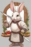 Placeholder: divine bunny with chefs knife dnd realism art adventurer