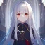 Placeholder: Clear Focus, High resolution, small girl, dead eyes, emotionless face, long white hair, short, cute