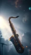 Placeholder: An incredible universal ambient jazz saxophone music player fusion with scientifically details , 8k , high quality , cinematic , out of this world, pro photography