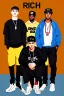 Placeholder: Extremely rich young rap group portrait