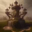 Placeholder: a fairy fountain, scary, steam punk, realistic, made in octane, cinematic, ultra-realistic, extremely detailed octane rendering, 8K, VRAY Super Real ar 2:3, dof photorealistic futuristic 50mm lens hard lighting dark gray tintype photograph, realistic lighting, sepia color