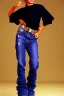 Placeholder: year 1996 denim fashion. Loose, baggy, low waist Combat pants and t-shirt. Colors: denim blue, blue, purple, cream, khaki, light green, lilac, plum, orange, terracotta, red, light yellow, lion yellow, pink, dark blue, beige. leopard, Cheetah . Latex in small part. Kylie Minogue, Tyra Banks,Julia Roberts. leg warmer. Cargo pants.