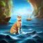 Placeholder: Cat walks on ocean