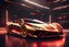 Placeholder: Lamborghini Fantazma GOLD red CHROME design, high quality, 3d render, digital art, 32K ultra hd, hyper realistic, cinematic, high definition, new design, tron style, ultra detailed atmospheric details, beautiful glowing effects, sparkle effects, MULTICOLORS, METAL MATERIAL,