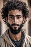 Placeholder: Hero portret of a moroccan man who is 26 years old, has curly hair and a beard with the following features Man of dedication Hardworking (Almost doubting if I lost my mind) Respectful Punctual Direct Honest Well mannered