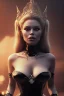 Placeholder: Brigitte Bardot as evil queen in black leather, leather, busty, cleavage, angry, stern look. character design by cory loftis, fenghua zhong, ryohei hase, ismail inceoglu and ruan jia. unreal engine 5, artistic lighting, highly detailed, photorealistic, fantasy.