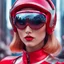 Placeholder: a close up of a person wearing a pair of goggles, trending on cgsociety, retrofuturism, dior campaign, red face, stunning screenshot, 60's sci-fi pinup style, futuristic street, cgsociety - w 1 0 2 4 - n 8 - i, professional iphone photo, barbie cyborg, masterpiece ; behance hd, description, award winning fashion photo, shot with Sony Alpha a9 Il and Sony FE 200-600mm f/5.6-6.3 G OSS lens, natural ligh, hyper realistic photograph, ultra detailed -ar 1:1 —q 2 -s 750)