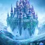 Placeholder: cristal angelic castle crystalline, beau , cosmic, opalescent, opalescent, gemstones, crystals, object, other worldly,water, rock, moss,bright, ice background, neige etang bleu