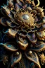 Placeholder: ultra detailed and intricate 3d rendering of a hyperrealistic “cyberpunk flower”: close up, symmetric, shinning gold, victorian ornament, baroque antique, tribalism, ancient , shamanism, cosmic fractals, dystopian, dendritic, stylized fantasy art by Kris Kuksi, Albrecht Durer, Kazuhiko Nakamura, artstation: award-winning: professional photography: atmospheric: commanding: fantastical: clarity: 16k: ultra quality: striking: brilliance: stunning colors: amazing depth: masterfully crafted.