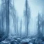 Placeholder: lost in the woods, winter landscape, ice field, crystals, surreal, dreamlike, foggy