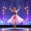 Placeholder: create of a beautiful balerina in pretty clothing in a modern cifi stage in her performance cinamatic lights .