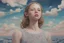Placeholder: Surreal painting of Mia Goth, crochet, , the sky in the background