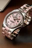 Placeholder: Envision the rarity of a pink Rolex watch; it's not just a timekeeping device but a symbol of exclusivity. The blush-colored face and exquisite craftsmanship make it highly sought after by watch aficionados."