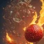 Placeholder: Pomegranate with fiery skin and sparkling diamond seeds, with full details,fantasy, 8k, 16k