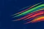 Placeholder: energetic and sports colored horizontal streaks waves and wedges over a chaotic and weathered navy textured background, ESPN Style, motocross, as a simple vector