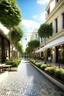 Placeholder: the design of a pedestrian street environment in the romantic, modern and fabulous style