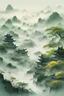 Placeholder: Jiangnan, green wind, clouds and mist, a little yellow-green, ancient style, poetry and illustrations, very clear and delicate