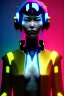 Placeholder: Medium Close Up Portrait, Front image. cyberpunk Asian woman, rabbit mask, pink short hair. latex suit. Red, black, gold, color. Ghost in the shell style. Color background, photo studio. Avatar image, highly detailed, concept art, smooth, unreal engine 5, god rays, ray tracing, RTX, lumen lighting, ultra detail, volumetric lighting, 3d, finely drawn, high definition, high resolution.