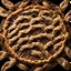 Placeholder: dramatic side shot of steaming apple pie just out of the oven, stunning artistic woven lattice crust, black background, Kinetic, professionally shot on dslr 64 megapixels sharp focus for advertising campaign, Professional photography, bokeh, dramatic spotlight