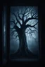 Placeholder: Midnight Whispers ghost window showing a scary tree on the outside