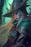 Placeholder: elven witch hunter from warhammer, anime style, depth of field, nvidia graphics, lightrays, trending art, movie poster